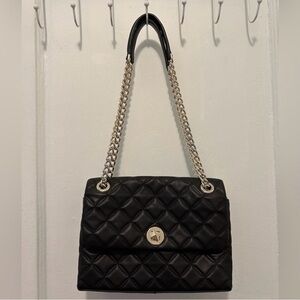 Kate Spade ♠️ Elegant Black Quilted Chain Shoulder Bag